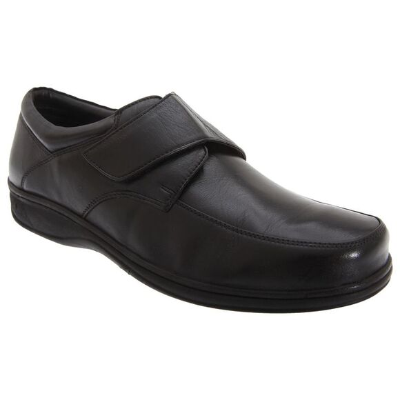 Roamers Mens Fuller Fitting Superlight Touch Fastening Leather Formal Shoes / Bl